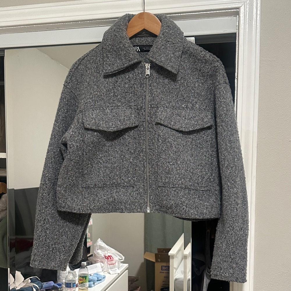 Zara Gray cropped Jacket